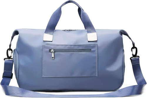 Miniatura 4 de Arouselove Bolsas de lona deportivas para mujeres y hombres, bolsa de gimnasio portátil con bolsillo húmedo y compartimento separado para zapatos