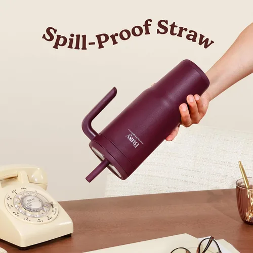 Miniatura 5 de REDUCE Chiller - Vaso térmico aislado al vacío de 40 onzas con pajita de silicona a prueba de derrames, tapa de Tritán sostenible con marcadores
