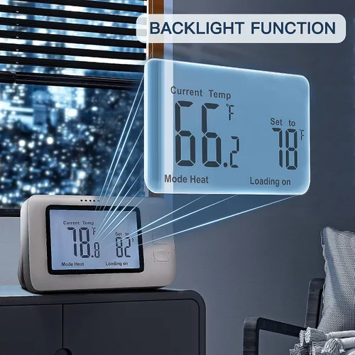 Miniatura 3 de Termostato inalámbrico para casa, controlador remoto de temperatura SENSTREE con enchufe de control de temperatura, soporte para modo