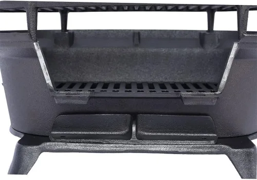 Miniatura 6 de Parrilla de carbón de mesa y hierro fundido Hibachi con plancha plana, barbacoa portátil al aire libre para camping, portón trasero y pícnic