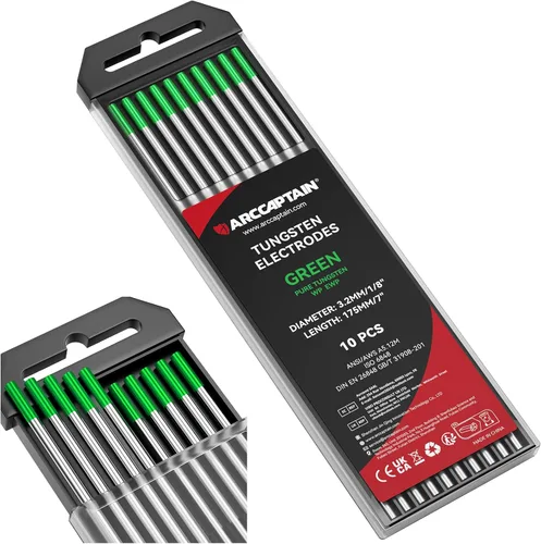 Miniatura 22 de ARCCAPTAIN Electrodo de soldadura TIG de tungsteno, paquete de 10 unidades de 1/16 x 7 pulgadas (dorado, 1.5% lantanado, WL15/EWLa-1.5)