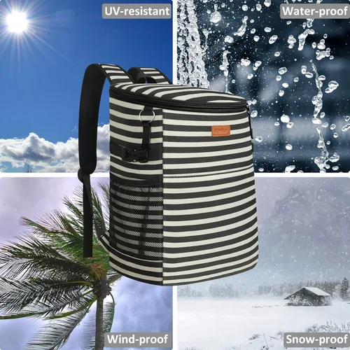 Miniatura 7 de Mochila Enfriadora de Camping para 30 Latas, Mochilas Enfriadoras Suaves Aisladas a Prueba de Fugas Bolsa Enfriadora de Viaje Impermeable Almuerzo