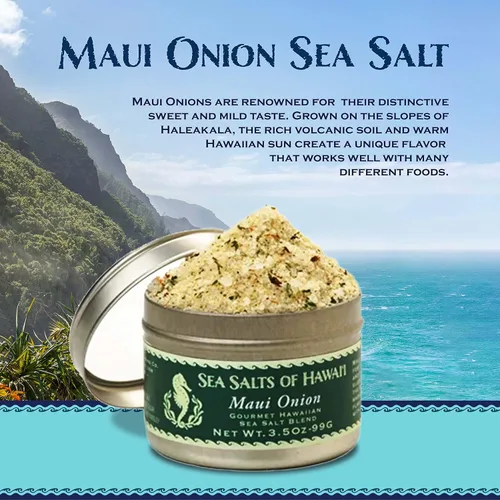Miniatura 3 de Cebolla Maui Sal marina hawaiana de 3.5 onzas. Lata - Hecho en Hawái