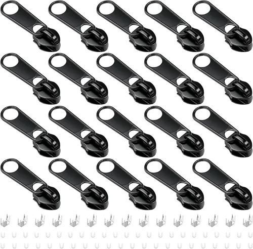 Miniatura 29 de DOITEM 31 yardas, 10 unidades de cremalleras de costura #3, cremalleras de bobina de nailon surtidos para coser con 40 deslizadores de cremallera