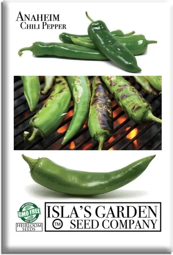 Semillas de plantas de chile Anaheim para plantar, más de 100 semillas tradicionales por paquete, semillas de jardín de Isla (semillas de jardín de