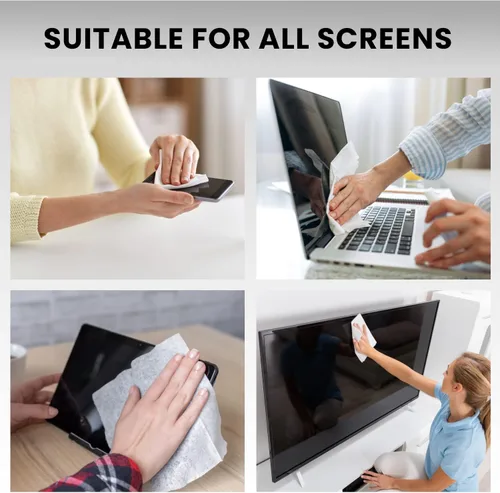 Miniatura 3 de Toallitas electrónicas sin rayas para limpiador de pantalla y reloj inteligente [4 unidades x 40] pantalla de TV, Smart TV, pantalla de computadora