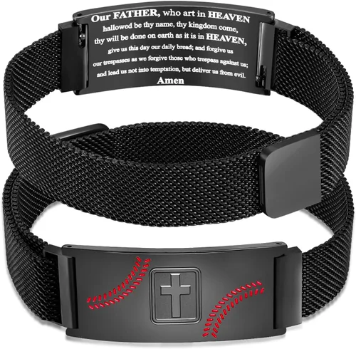 Miniatura 94 de Regalos de graduación, pulsera de fútbol, fútbol, baloncesto, béisbol, regalos de pulsera, pulseras de cruz de fe para hombres, bautismo, primera