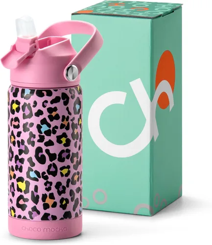 Miniatura 22 de Botella de Agua Choco Mocha para Niños para la Escuela, Botella de Agua Aislada para Niños de Acero Inoxidable para Niños, 14 Oz Camión Monstruo