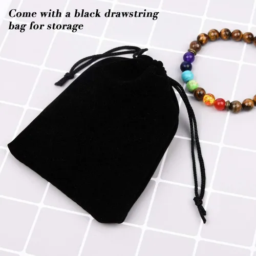 Miniatura 6 de Brazalete GelConnie de piedras de lava, 7 chakras, 0.32 pulgadas, piedra natural, para curación, alivio del estrés, yoga, ansiedad, aromaterapia