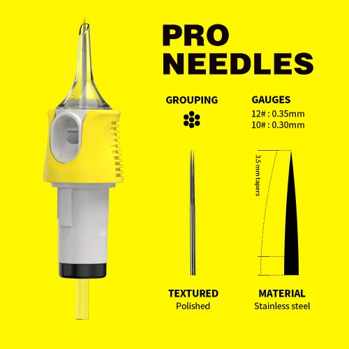 Miniatura 4 de Hawink 3RS Cartucho de agujas de tatuaje #10 Bugpin 3 Round Shader M-Taper 16PCS con Membrana Cartuchos de repisa de dedo desechables profesionales