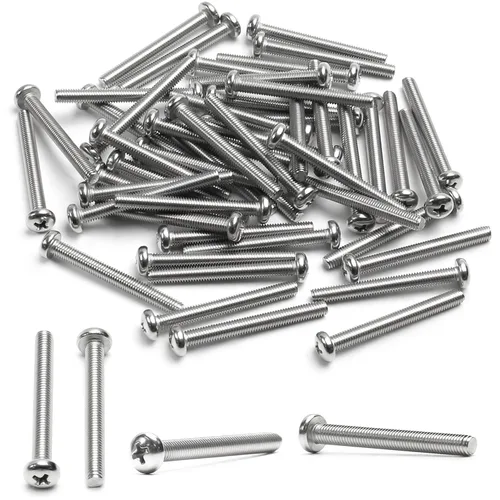 Miniatura 78 de MroMax 5 tornillos de máquina Phillips de cabeza plana M8 x 0.984 in, acero inoxidable 304 18-8, rosca completa, tornillos de cabeza cruzada gris