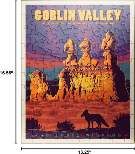 Miniatura 7 de MyPuzzle Goblin Valley State Park, Utah, Póster Vintage, Rompecabezas de 100 piezas para adultos