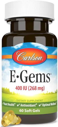Miniatura 5 de Carlson Labs E-Gems Natural Vitamina E, 400 UI, 60 cápsulas blandas