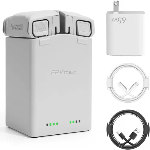 AMAZEAR Cargador de batería para accesorios DJI Mini 5 Pro/Mini 4 3, DJI Mini5Pro Mini4/3 Series Hub de carga bidireccional con adaptador de