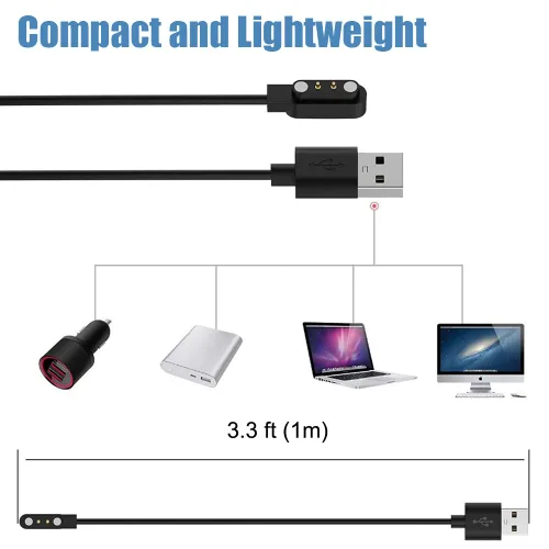Miniatura 5 de Paquete de 2 cargadores VeryFit para reloj inteligente, cable de carga magnético para IDW26 25 23 21 19 17 16 15 13, SKG V7 Pro R8, Umidigi Uwatch