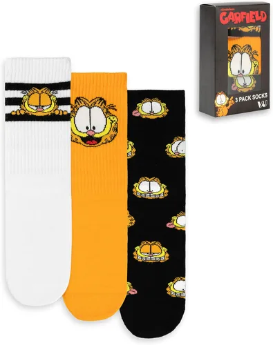 Garfield Calcetines 3 Pack Adultos Unisex Gato Película Multicolor Calzado