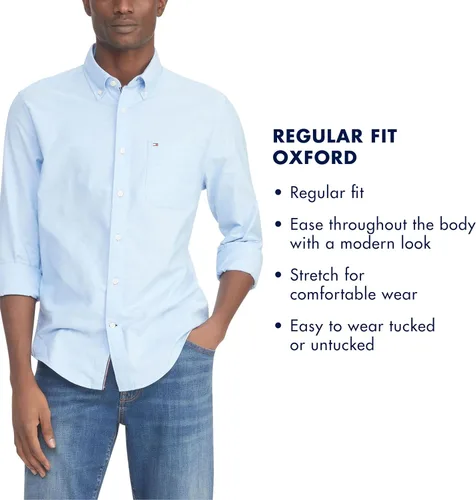 Miniatura 3 de Tommy Hilfiger Camisa Oxford de manga larga con botones para hombre en ajuste regular