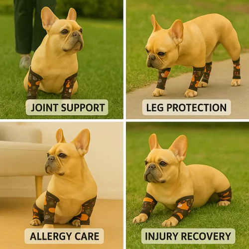 Miniatura 6 de Petwarm Juego de 4 fundas de recuperación para perros con estampado de bosque de zorro, fundas de apoyo para articulaciones sin conos para perros