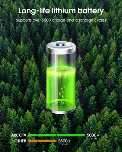 Miniatura 6 de ARCCTV Cámaras de seguridad solares inalámbricas para exteriores, cámara alimentada por batería de 4MP 360°, visión nocturna con foco, audio de 2