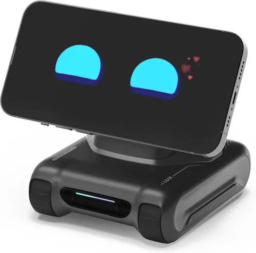 LOOI Robot-Space Black-AI Compañero de escritorio, interacción de voz ChatGPT y Gemini, comprensión visual, personalidad y memoria, carga