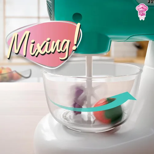 Miniatura 6 de Lollipop Juego de mezclador de pie de lujo para niños pequeños de 3 años en adelante, juego de cocina gourmet de 9 piezas con frutas, huevos