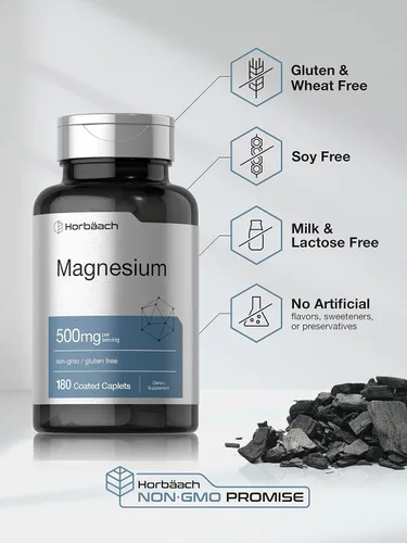 Miniatura 5 de Horbäach Magnesio 500mg 180 Cápsulas Suplemento vegetariano, sin OMG y sin gluten