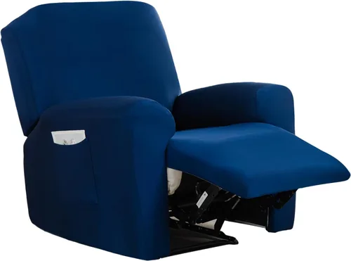 Miniatura 39 de CRFATOP Funda para sillón reclinable con estampado floral con bolsillos, funda única para sillón reclinable, 4 piezas, funda para sillón reclinable