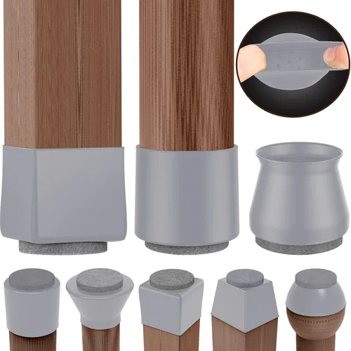Miniatura 8 de Anwenk - Paquete de 24 protectores de silicona para patas de silla, protectores de suelo para patas de silla, protectores de muebles, protectores