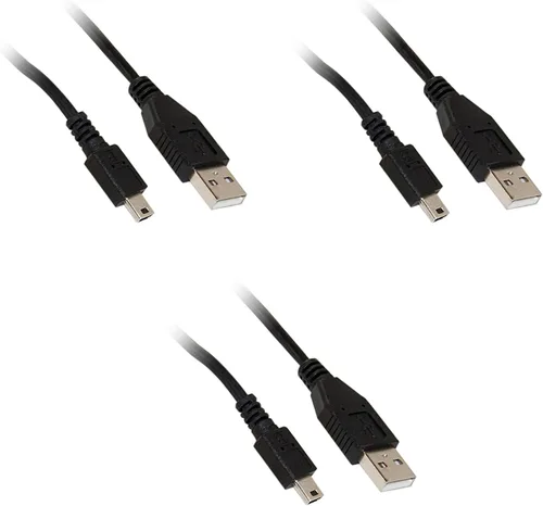 Miniatura 2 de Cable mini USB 2.0, negro, tipo A macho a macho Mini-B de 5 pines, 6 pies - Paquete de 2