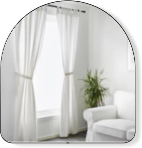 Miniatura 9 de Umbra Hub - Espejo de pared arqueado con marco de goma, estilo moderno para baño, entrada, sala de estar y más, 24 x 36 pulgadas, color negro