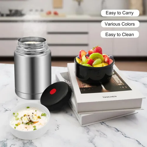 Miniatura 6 de Termo para Sopa de 35 onzas, Termo de Acero Inoxidable para Comida Caliente, Frasco Térmico de Boca Ancha para Comida, Contenedor de Almuerzo