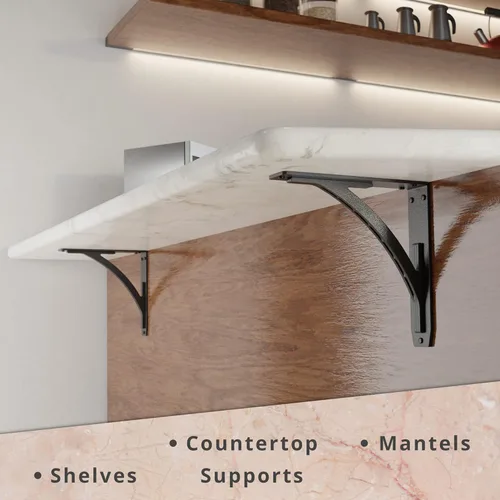 Miniatura 46 de Starby Charleston Soportes de acero resistente para repisa de chimenea, estante flotante, soporte de encimera, soldado a mano (paquete de 2)