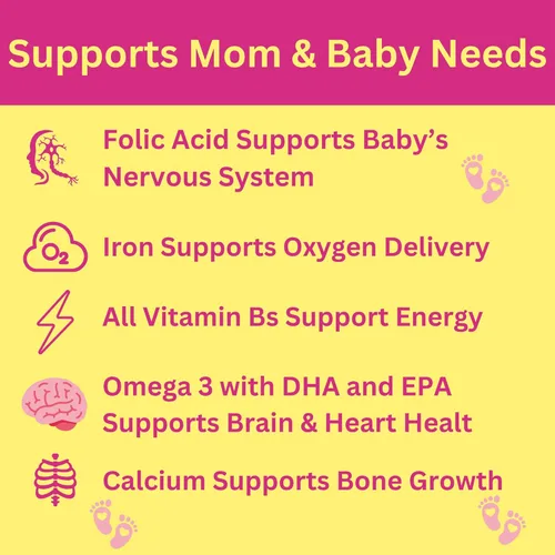 Miniatura 4 de Greenfield Nutritions - Vitaminas prenatales halal con DHA y ácido fólico, multivitamínico prenatal esencial para el embarazo con hierro, contiene
