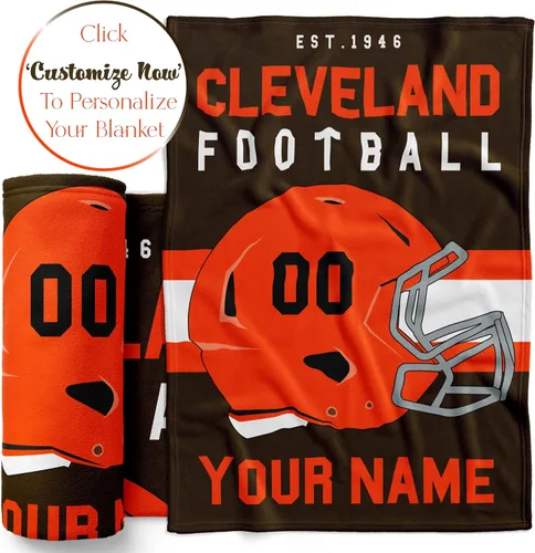 Miniatura 110 de Manta personalizada para fanáticos del fútbol americano – Se envía al día siguiente – Hecha en Estados Unidos – Manta de vellón personalizada