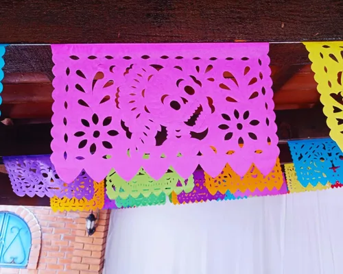 Miniatura 4 de Dia de Los Muertos Papel Picado, Día de los Muertos, Paquete de 5 Papel de seda