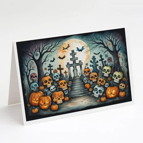Miniatura 31 de Caroline's Treasures DAC2223GCA7P - Tarjetas de felicitación y sobres de Halloween espeluznantes de gato negro, paquete de 8 tarjetas en blanco