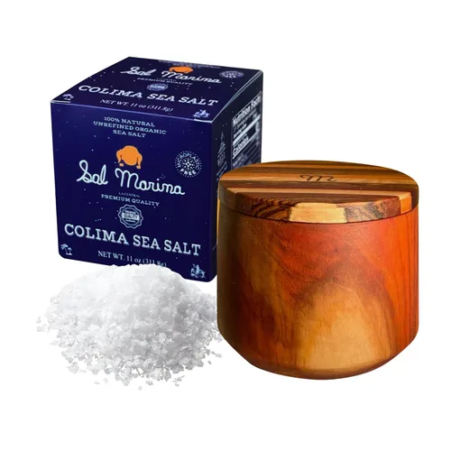 Miniatura 12 de SAL MARINA - Recipiente de cerámica de 12 onzas, para sal o especias, decoración de cocina, tarros de cerámica hechos a mano con tapas de sellado