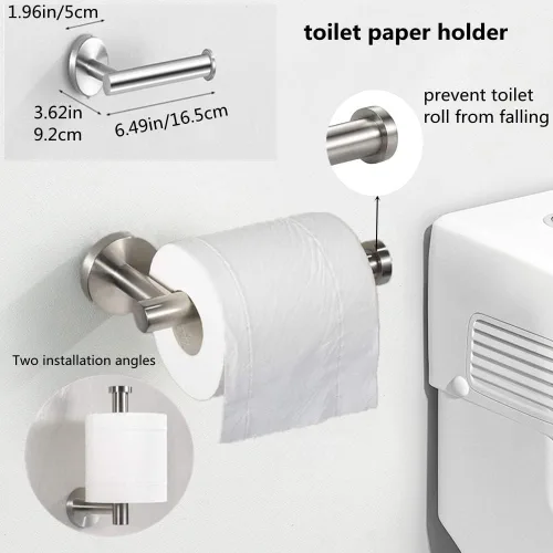 Miniatura 3 de szhdxsy - Juego de 6 accesorios de baño, toallero de acero inoxidable SUS 304 montado en la pared, incluye toallero de 16 pulgadas, soporte
