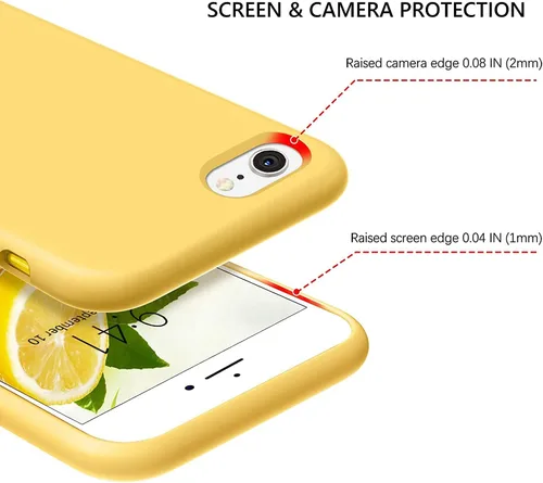 Miniatura 4 de GUAGUA Funda compatible con iPhone SE 2022/2020, iPhone 8, iPhone 7, 4.7 pulgadas, silicona líquida, gel suave, forro de microfibra delgada, cojín