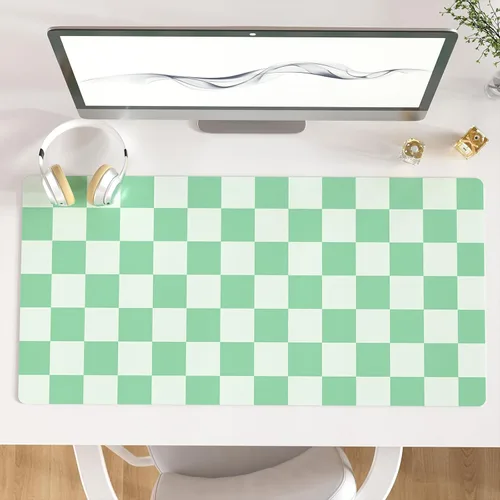 Miniatura 33 de Colorful Star Alfombrilla Grande para Ratón, Tapete de Escritorio de Cuero PU Impermeable, Alfombrilla de Ratón para Juegos de Computadora, Retro