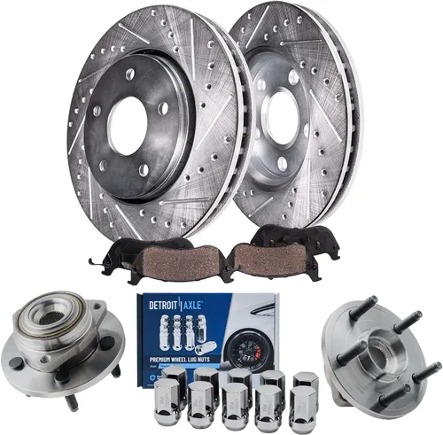 Miniatura 33 de Detroit Axle - Kit de frenos para Honda Accord 2008-2012, rotores de frenos de disco perforados y ranurados, pastillas de freno de cerámica 2009