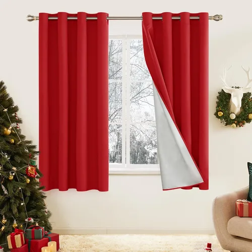 Miniatura 55 de Deconovo - Cortinas opacas para dormitorio con ojales, cortinas sólidas con aislamiento térmico, bloquean el calor, oscurecen la habitación, ahorran
