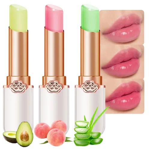 Miniatura 19 de evpct 2 piezas de bálsamos labiales tintados de uva, cambio de color de labios, bálsamo de labios, tono rosa claro, maquillaje de labios, 2 piezas