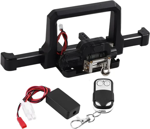 Miniatura 4 de Parachoques delantero de coche RC con cabrestante, pieza de actualización de aleación de aluminio resistente para accesorios de orugas Axial SCX10 II