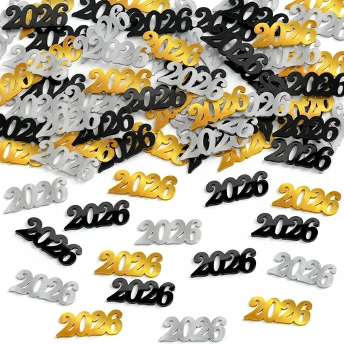 Miniatura 12 de KatchOn, Confeti de graduación negro brillante 2026 – Paquete de 500 Confeti de graduación 2026 decoraciones de graduación 2026 Decoraciones