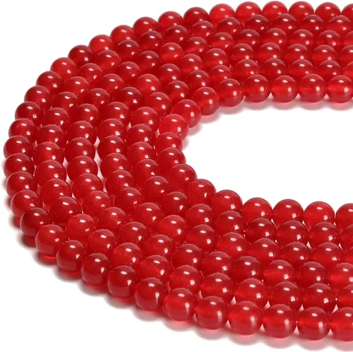 Miniatura 6 de Cuentas sueltas de rodonita teñida de jade de 10mm, redondas y suaves, de gematone natural para joyería y manualidades, 1 cadena de 15 pulgadas Jade