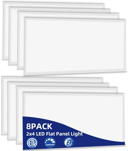 Miniatura 12 de WYZM Paquete de 4 luces LED de panel plano de 2 x 4, panel de luz LED de 2 pies por 4 pies, accesorio de iluminación de techo, 7800 lúmenes, 5000 K