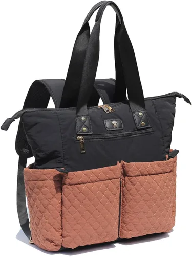 Miniatura 17 de ESVAN Bolsa de pañales Totepack Mochila 2 en 1 para mujer, multifuncional, de gran capacidad, con bolsillos aislados, viaje Multifunctional Rosa