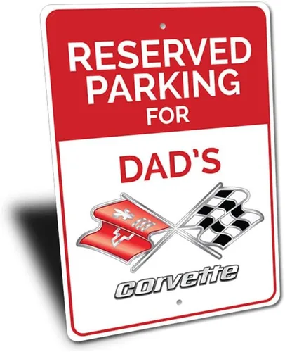 Miniatura 3 de Cartel de estacionamiento reservado para Chevy Corvette, letrero de automóvil, letrero de metal para garaje, 8 x 12 pulgadas
