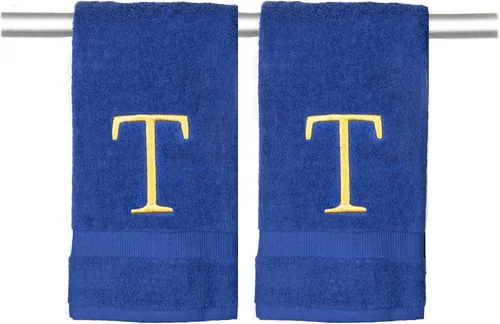 Miniatura 99 de Toalla de mano con inicial beige para baño, toalla bordada decorativa de calidad de hotel de lujo con monograma para tocador, spa, certificado